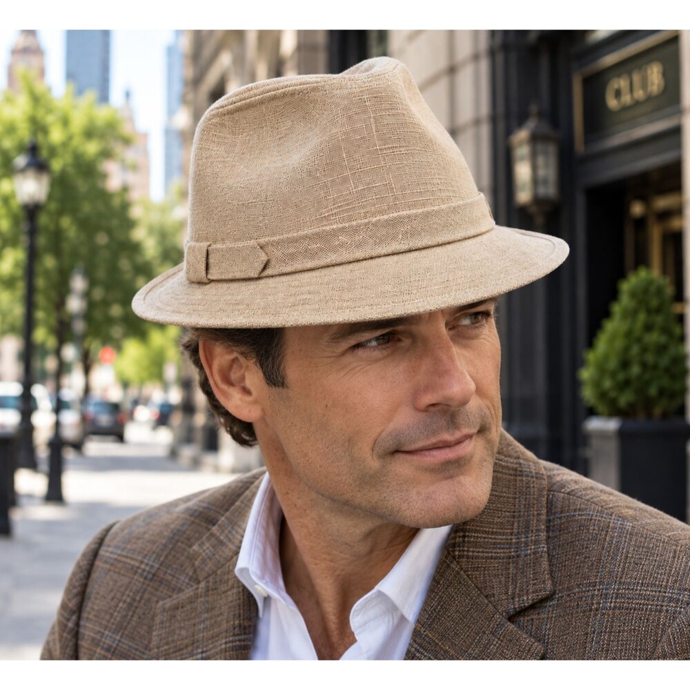 Dobbs Men's Hat Harrison Fifth Avenue Resistol Fedora 7 1/4 Beige VTG 1970s USA